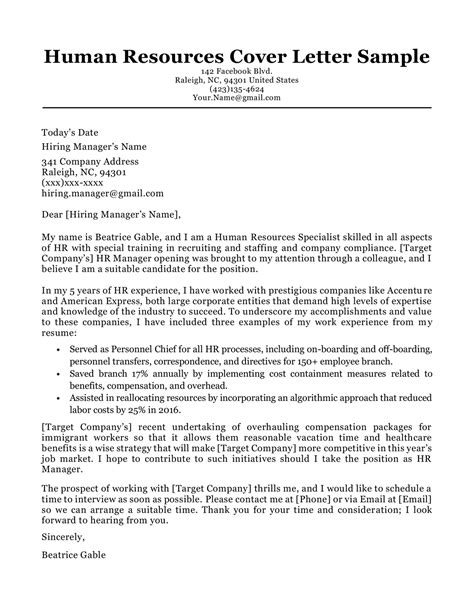 Letter To Human Resources For Job Database Letter Template Collection