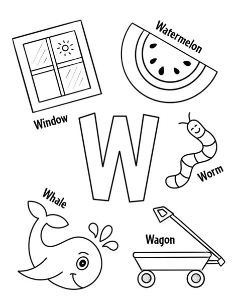 Letter W Coloring Shee
