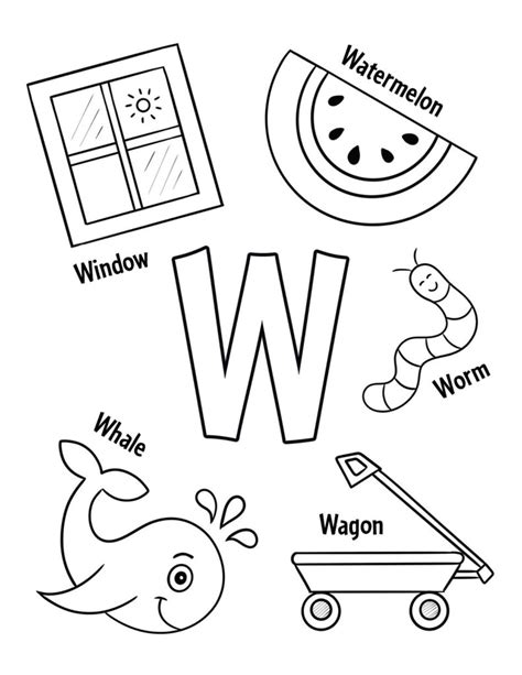 Letter W Coloring Sheets
