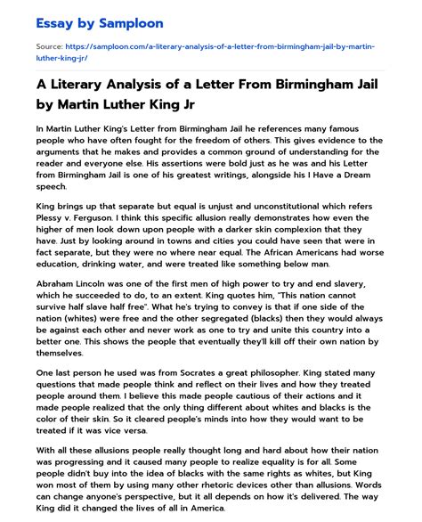 Letter from Birmingham Jail Analysis 2 - The Martin Luther …