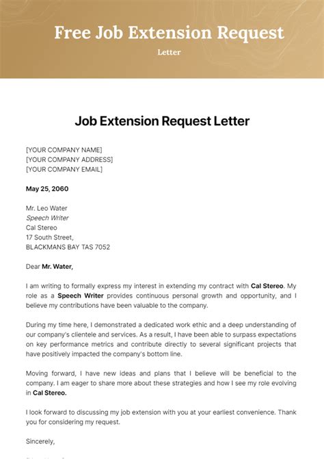 Letter of Request For Extension PDF