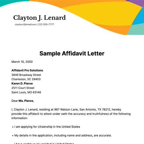Letter of affidavit sample.  Explore professionally designed affidavit letter templates th...