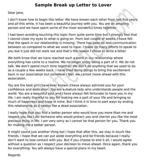 Sincerely, [Insert Your Name] This letter is short and sweet. It’s a great starting point regardless of why you broke up, and it’s a nice way to reach back out, even if it has been a while since you spoke to your ex. …