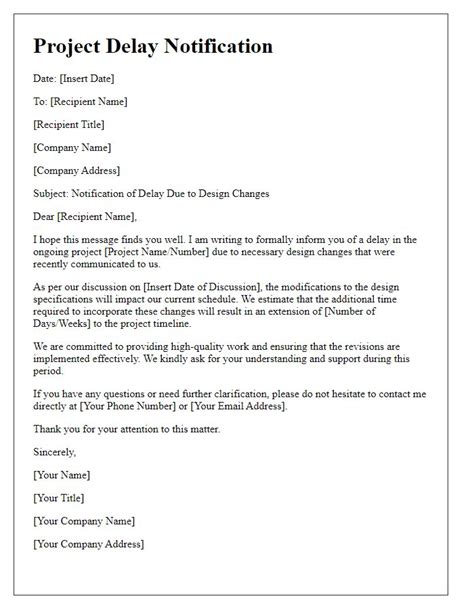 Letter to subcontractor for work delay example and free template