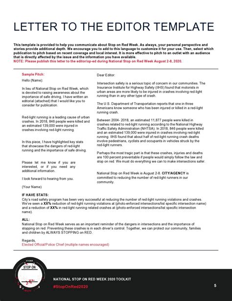 Letter to the Editor Format Template Example Letter to the editor