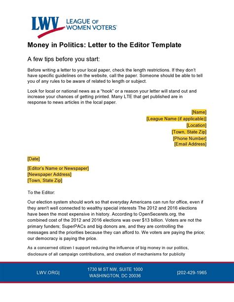 Letter to the editor example for students. TEMPLATE: LETTER TO THE EDITOR This template was adapted from the Community Tool Box – Organizing for Effective Advocacy online guide. Date Name of Editor Name of Publication Office Address City, State, Zip To the Editor of _____, First Paragraph: • Grab the reader’s attention - your opening sentence is very important. 