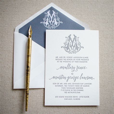 Letterpress wedding invitations. 2. Rustic Pine Garlands Invitation. Design: Becky Nimoy Stationery. With an illustration of garlands, wreaths, and pinecones, this elegant invitation would work wonderfully at a winter wedding. Featuring five different color schemes fit for the holiday season, it speaks of a winter wonderland ceremony. 