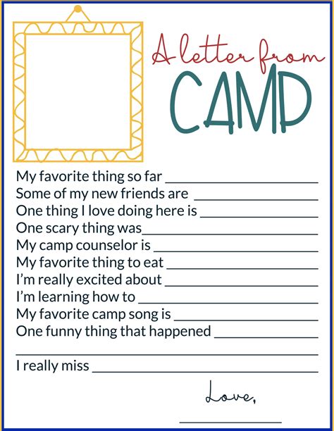 Letters From Camp Template