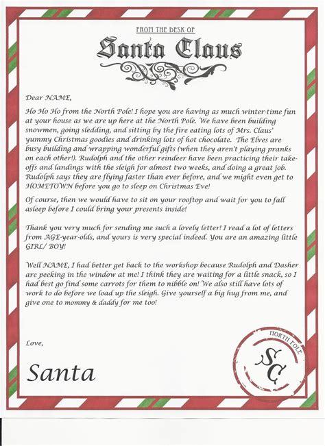 Letters From The North Pole Template