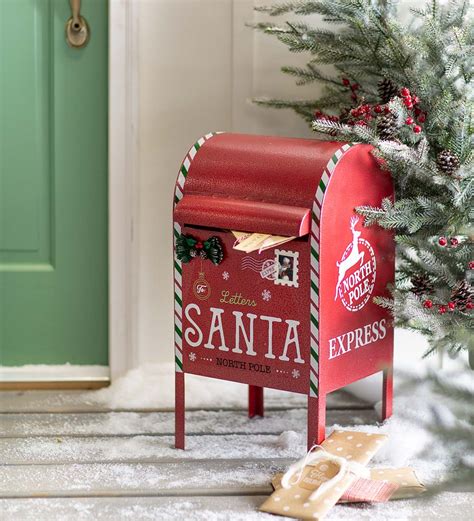 Letters To Santa 10" Metal Mailbox Christmas Holiday Tabletop