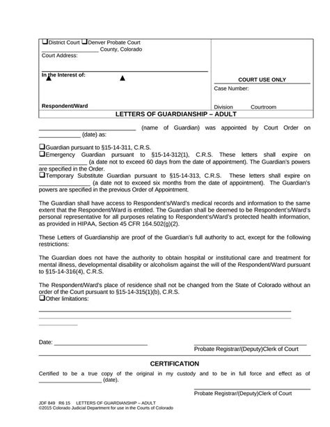 Letters of Guardianship Adult Attorney Docs
