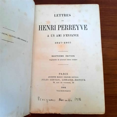 Lettres de henri perreyve a un ami d'enfance 1847 1865. - Nietzscheforschung: jahrbuch der nietzsche-gesellschaft, bd. 12: bildung - humanitas - zukunft bei nietzsche.