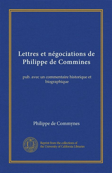 Lettres et négociations de philippe de commines. - The sophisticated investor a guide to stock market profits.