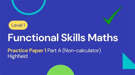 Level 1 Functional Skills Maths Practice Paper 1 Part A (Non ... - YouTube