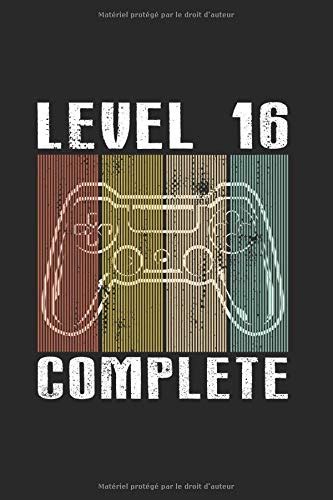 Level 16 Complete: Gamer I Ordinateur Portable I Jeux I Grille De Points I A5 Ordinateur Portable I Pointillé I Console I Manette De Jeu I Ordinateur I Contrôleur I Bloc-Notes I Agenda I Cadeau