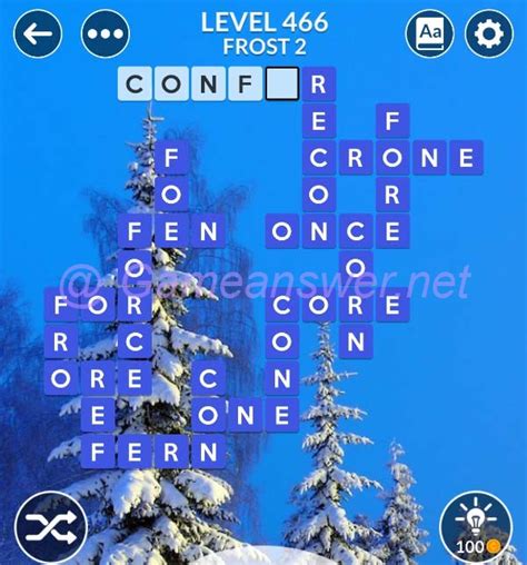 Wordscapes Level 466 [ Frost 2, Winter] Wordscapes level 466 is a difficult level that will challenge players to use their vocabulary and problem-solving …