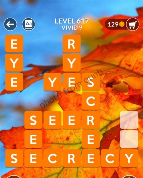 Level 617 wordscapes. Wordscapes level 687 Answers : 1. Placement of the answers : 2. Words that are accepted in this level ( Bonus Words ): ROT. 3. Answers of this level : Navigate through the game guide topics : Last thoughts : 