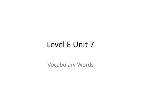 Select your Unit to see our practice vocabulary tests and voca