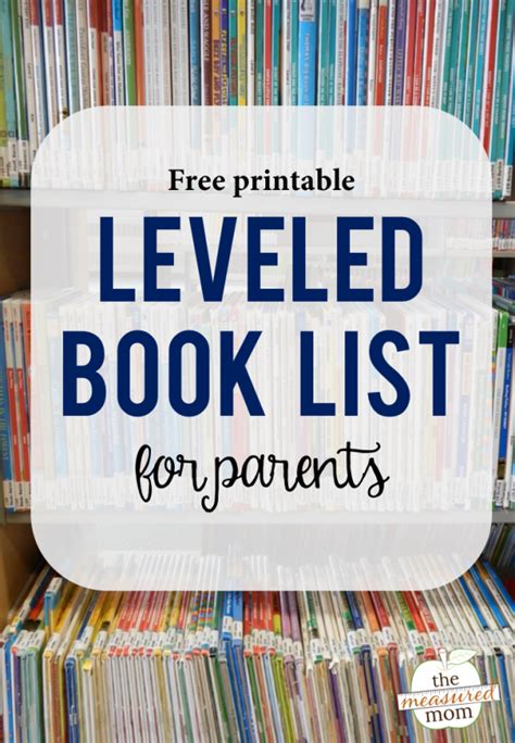 Leveled Reading Books Lists Printable Leveled Reading Book Lists