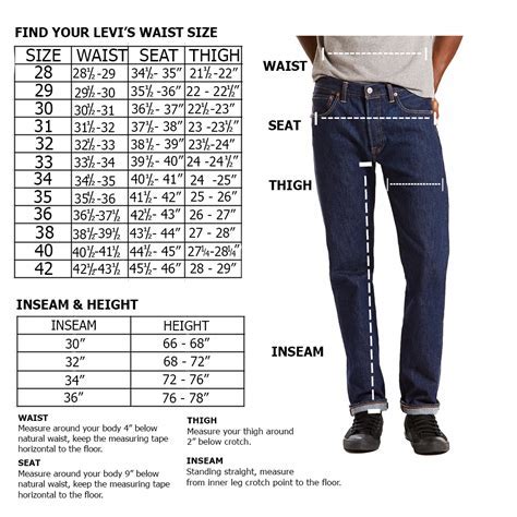Levis Size Chart Men