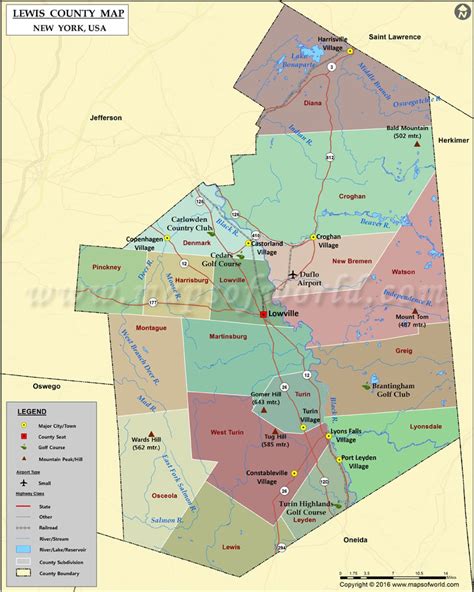 Lewis County, NY Map of Cities - MapQuest