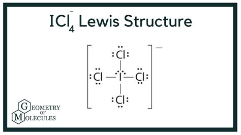 The Lewis structure of carbon tetrachloride provides information about connectivities, provides information about valence orbitals, and provides information about bond character. ... With five nuclei, the ICl4− ion forms a molecular structure that is square planar, an octahedron with two opposite vertices missing.. 