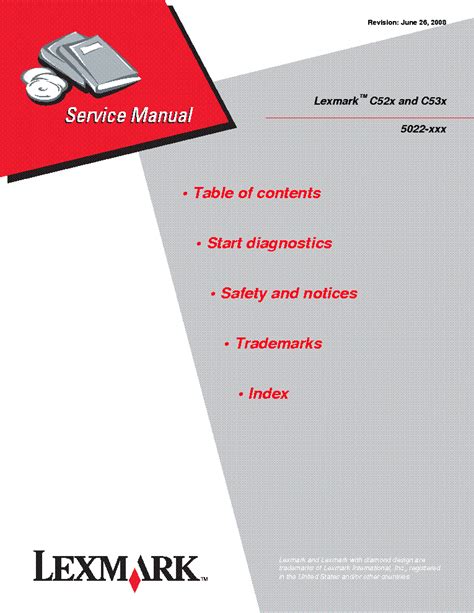 Lexmark c52x c53x laser printer service repair manual. - From manual evaluation to general diagnosis by alain croibier.