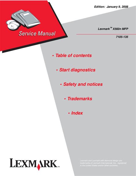 Lexmark x560n mfp service manual repair guide. - Mercury optimax 115 manuale di riparazione.