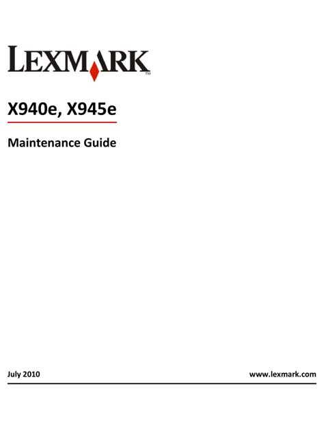 Lexmark x940 x940e x945e mfp service manual repair guide. - 2001 nissan altima service manual repair d.