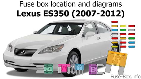 Some Lexuss have multiple interior fuse boxes including in the trunk - the video will show you where the interior fuse box of your 2008 ES350 is located. Next you need to consult the 2008 Lexus ES350 fuse box diagram to locate the blown fuse. If your ES350 has many options like a sunroof, navigation, heated seats, etc, the more fuses it has..