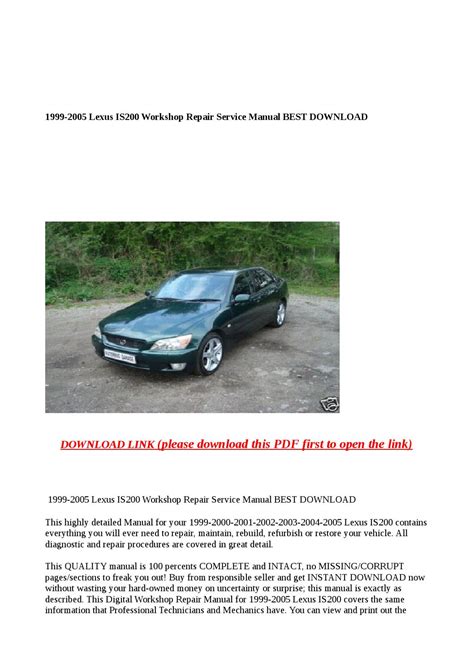 Lexus is200 workshop repair manual download. - Binatone speakeasy 7 corded telephone manual.