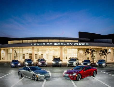 Lexus of wesley chapel wesley chapel fl. Schedule an appointment with Lexus of Wesley Chapel. Lexus of Wesley Chapel. Sales Call sales Phone Number (813) ... (813) 907-5350. 5350 Eagleston Blvd - Wesley Chapel, FL 33544. Se Habla Espanol Inventory. New Vehicles; Pre-Owned Vehicles; Priced Under 25k; L/Certified Vehicles; Finance. Finance Center; Apply for Financing; Payment … 