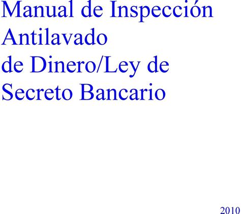 Ley de secreto bancario manual de examen antilavado de dinero. - Dental morphology an illustrated guide 2nd edition.