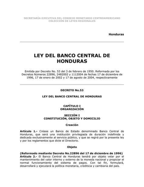 Ley del banco central de honduras. - Notas y el memorandum de bolivia contra el tratado de arbitraje argentino-paraguayo de 1876..