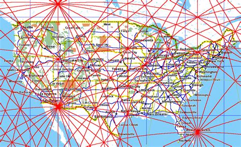 Ley lines in united states. The yellow and cyan ley lines do not have any direct railroad lines between any pair of cities (unless you count a trip from Milwaukee to Madison via what might be … 