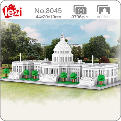 Lezi 8045 World Architecture Usa Capitol Congress Tree 3d Model Diy