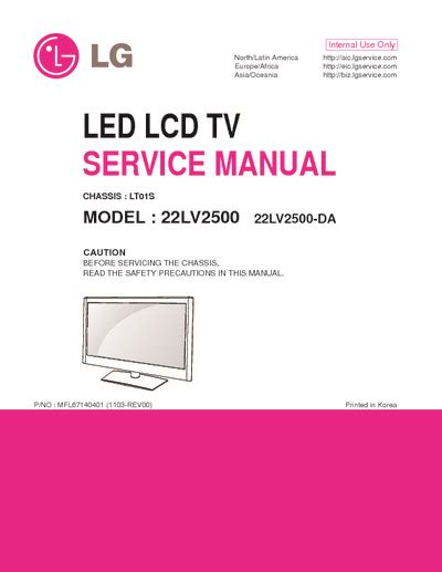 Lg 22lv2500 22lv2500 sg led lcd tv service manual. - Sample sales manual table of contents.