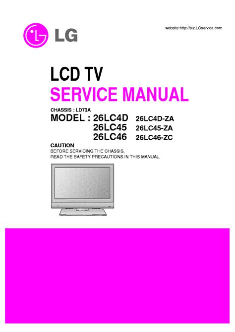 Lg 26lc4d 26lc45 26lc46 lcd tv service manual. - Babci brygidy szalona podróz po krakowie.
