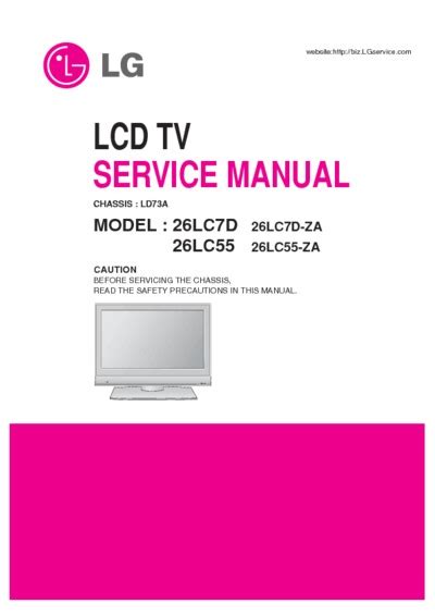 Lg 26lc55 26lc7d service manual repair guide. - Manuale di istruzioni del produttore di gelatiere di cucina.