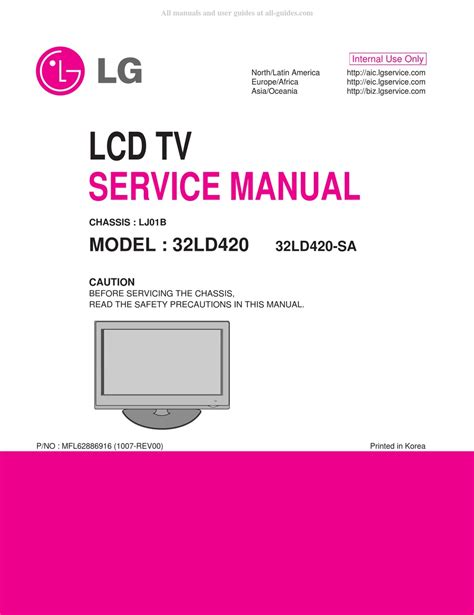 Lg 32ld420 32ld420 sa lcd tv service manual download. - Handbook of psychotherapy in cancer care.