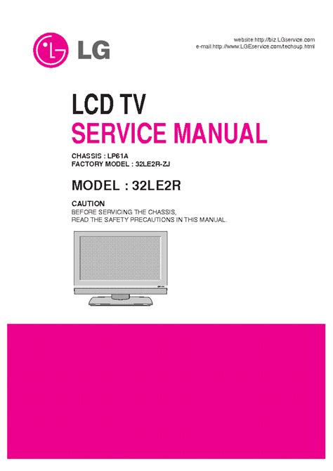 Lg 32le2r lcd tv service manual. - Manual de instrucciones de la máquina de pan breville.