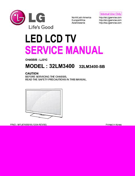 Lg 32lm3400 32lm3400 sb led lcd tv manual de servicio. - No reinarán las ruinas para siempre.
