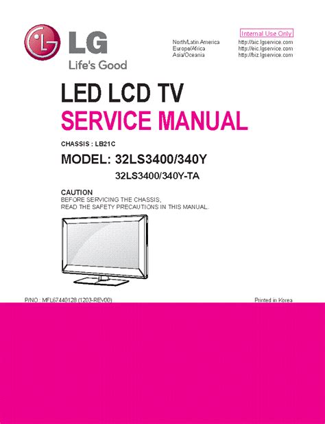 Lg 32ls3400 340y ta led lcd tv service manual. - Sony kdl 46w3000 40w3000 guida alla riparazione manuale di servizio.