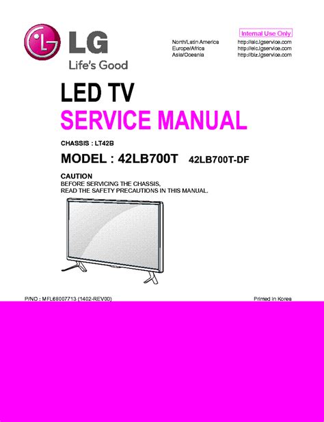 Lg 42lb700t 42lb700t df led tv service manual. - Kenmore 800 series washing machine manual.