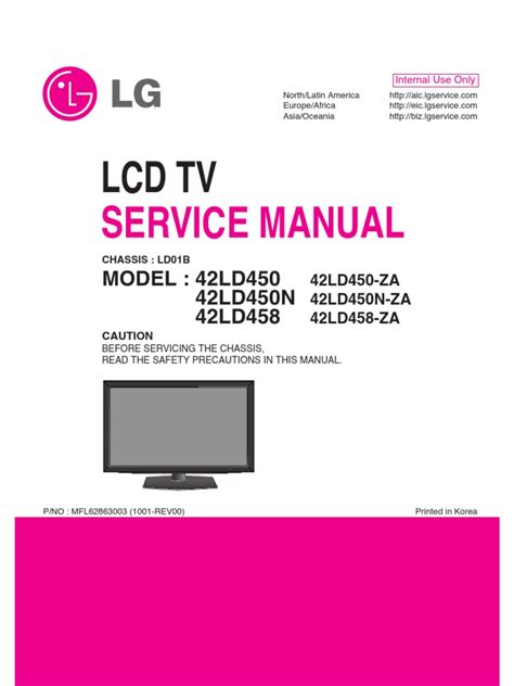 Lg 42ld450 42ld450n 42ld458 lcd tv service manual. - New holland tn75v special tractor master illustrated parts list manual book.