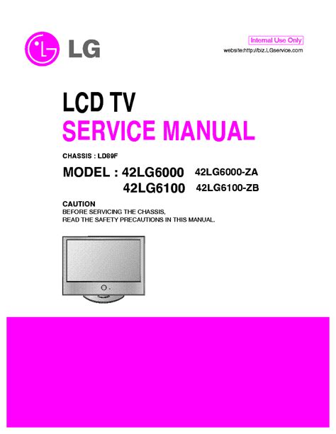 Lg 42lg6000 42lg6100 tv service manual. - Handbuch für das verhörtraining interrogation training manual.