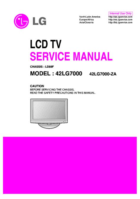 Lg 42lg7000 42lg7000 za lcd tv service manual. - Allergy in ent practice a basic guide.
