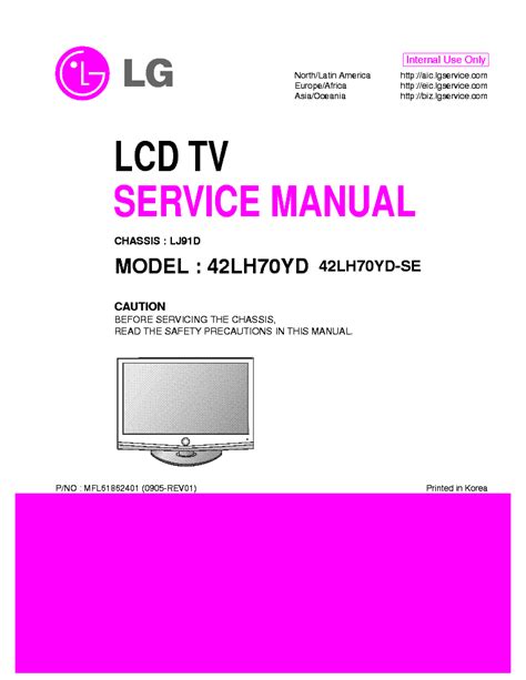 Lg 42lh70yd 42lh70yd se lcd tv service manual. - Onkyo tx sr603 av receiver service manual.