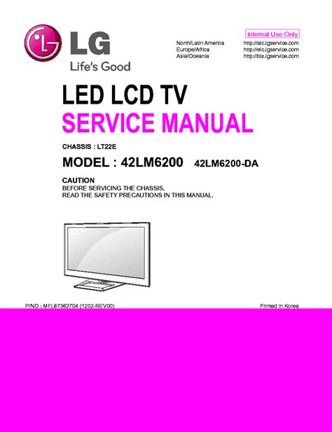 Lg 42lm6200 ta service manual repair guide. - Manual of insect anatomy in lab.