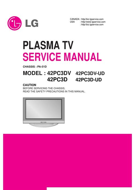 Lg 42pc3dv 42pc3dv ud 42pc3d plasma tv service manual. - Honda vfr 800 vtec manuale d'officina.